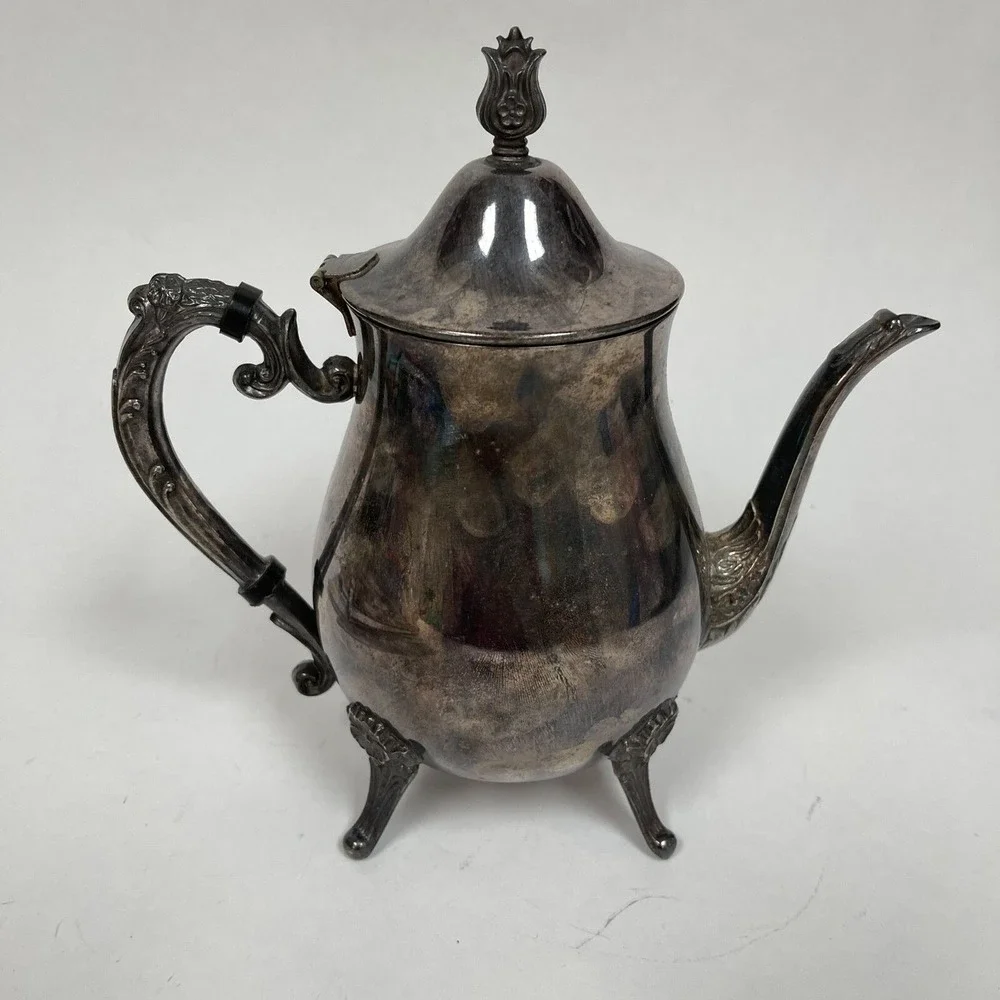 Leonard Silver-plate Tea Coffee Pot‎ Hinged Lid 9